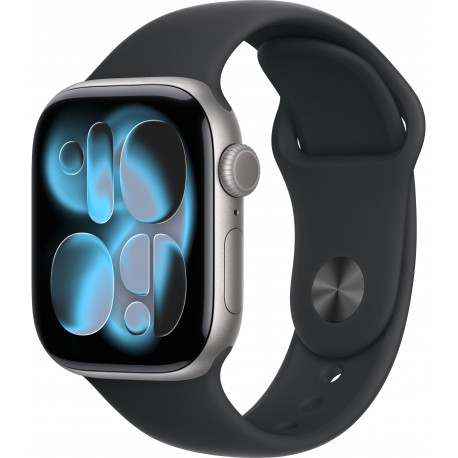 Apple Watch 11 GPS 42mm Sport Band M/L, space grey/black (MEQX4ET/A)