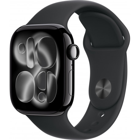 Apple Watch 11 GPS 42mm Sport Band S/M, jet black/black (MEQT4ET/A)