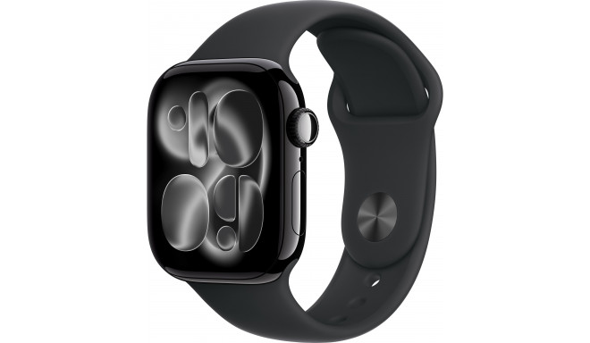 Apple Watch 11 GPS 42mm Sport Band M/L, jet black/black (MEQU4ET/A)
