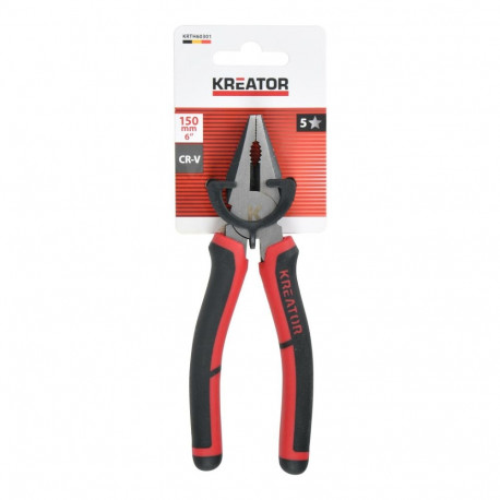 Kreator Combination Pliers KRTH60301, 170mm, 32mm, 25mm, chrome vanadium, rubber handles