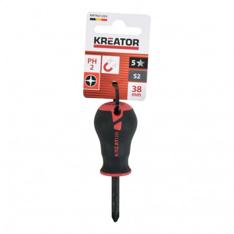 Stubby Phillips Screwdriver KREATOR KRTH21203 38mm PH2