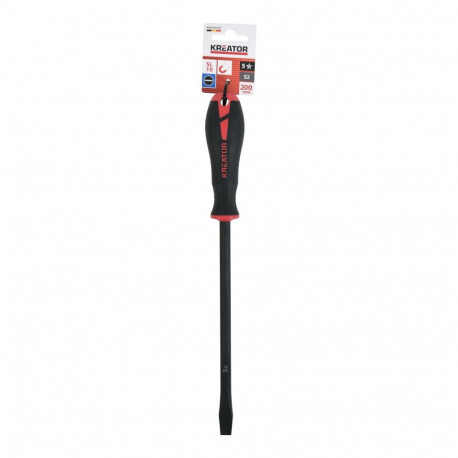 Kreator Slotted Screwdriver KRTH20307, 200 mm, 10, magnetic tip, soft handle, 1 pc.