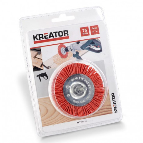 Disc brush Ø75mm, nylon bristles Kreator