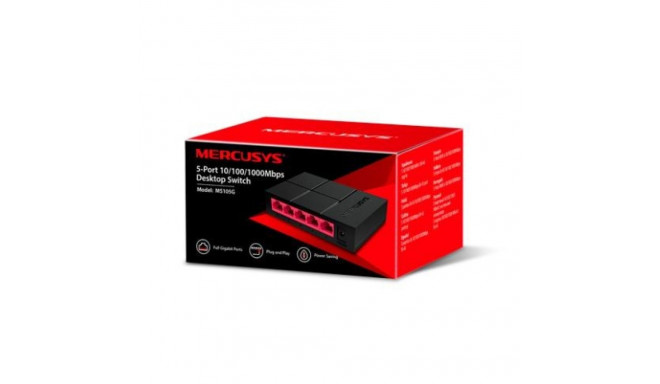 The Mercusys MS105G is a compact 5-port Gigabit desktop switch designed to expand y