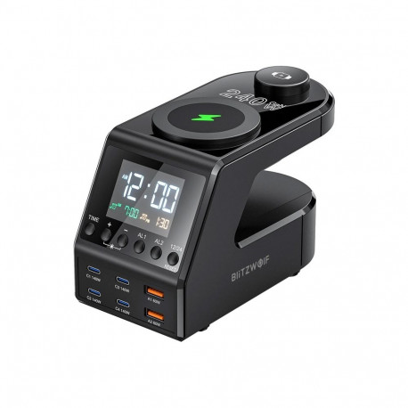 Blitzwolf BW-FW10 alarm clock with charger 2xUSB-A, 4xUSB-C, 240W