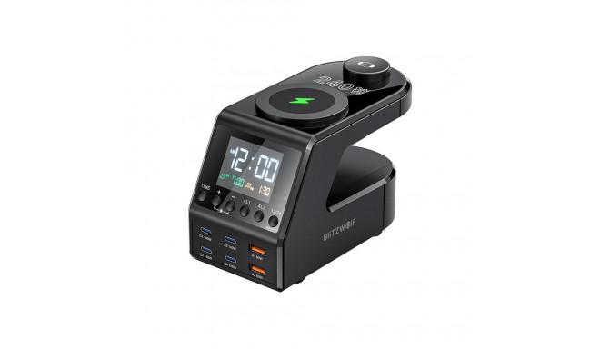 Blitzwolf BW-FW10 äratuskell laadijaga 2xUSB-A, 4xUSB-C, 240W