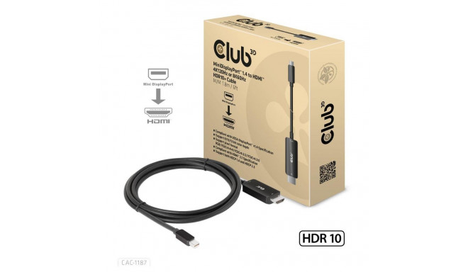 CABLE MINIDP TO HDMI 1.8M/M/M CAC-1187 CLUB3D