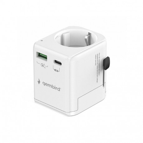 POWER ADAPTER GROUNDED 20W/WHT TPA-EU1A1C20-01-W GEMBIRD