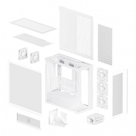 Case|ARCTIC|Xtender VG (White)|Case product features Transparent panel|Not included|Colour White|ACP