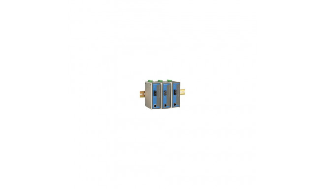 Industrial 10/100BaseT(X) to 100BaseFX media converter, multi mode, ST fiber connector, 0 to 60°C