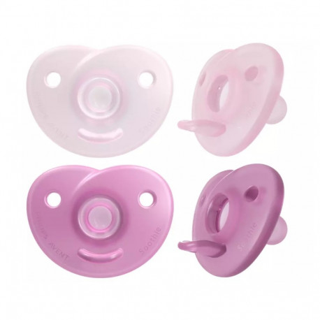 Philips Avent Soothie silikona māneklītis ar silikona vairogu  0-6M  2 gab.  meitenēm SCF099/22