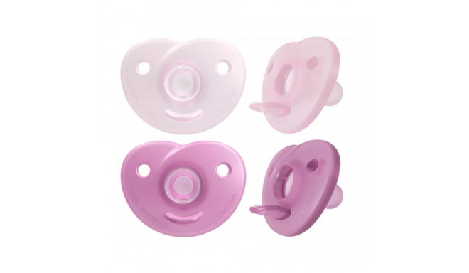 Philips Avent Soothie silikona māneklītis ar silikona vairogu  0-6M  2 gab.  meitenēm SCF099/22