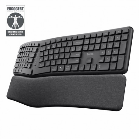 Wireless Keyboard - Trust Keyra Ergonomic Multi-Device Bluetooth 24-Month Battery Life