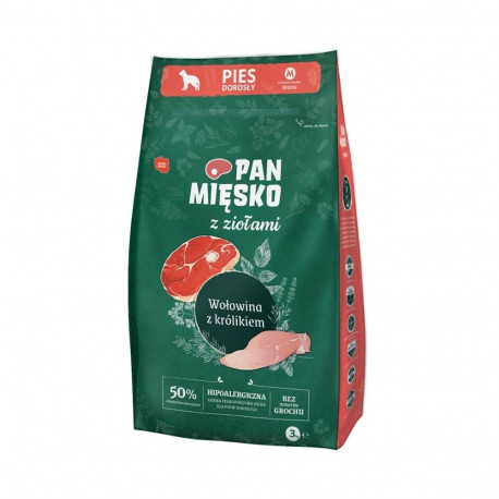 Dog Food - PAN MIĘSKO Beef with Rabbit 30% Protein 3kg