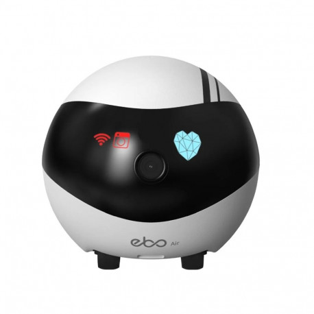 Robot - enabot Ebo Air AI Camera 118° FOV Wi-Fi Rechargeable Battery White/Black