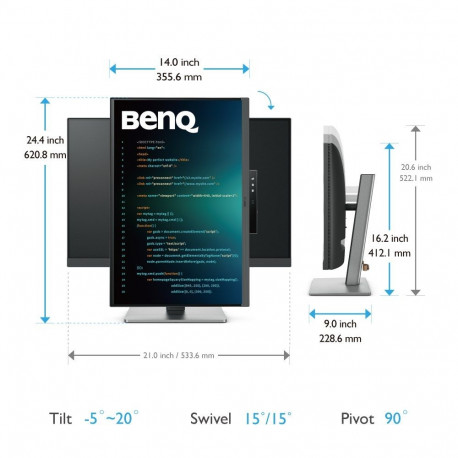 Monitor - BenQ RD240Q 24.1" WQXGA 2560x1600 95% DCI-P3 Black