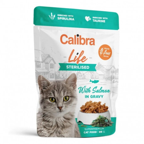 Cat Food - CALIBRA Cat Life Sterilised Salmon in Gravy 85g