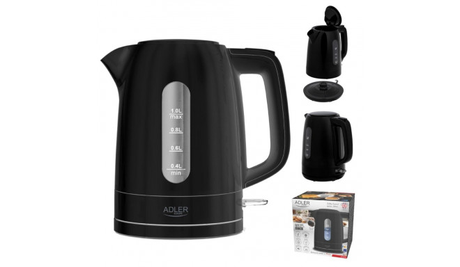 Electric Kettle - ADLER AD 1380B 1L 2200W Auto Power-Off Black