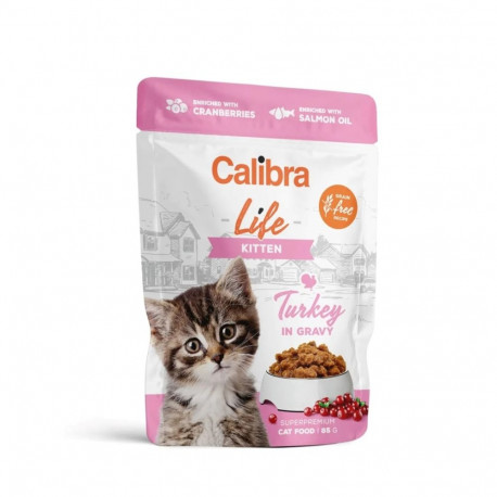 Cat Food - CALIBRA Cat Life Kitten Turkey in Gravy 85g Grain-Free