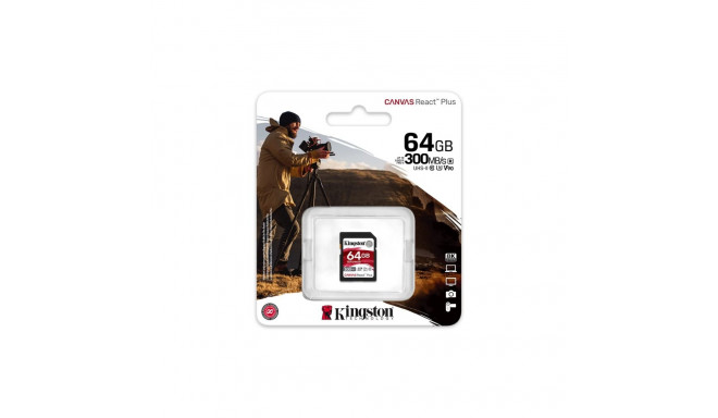 Memory Card - Kingston 64GB Canvas React Plus SDXC UHS-II 300R/260W V90 U3