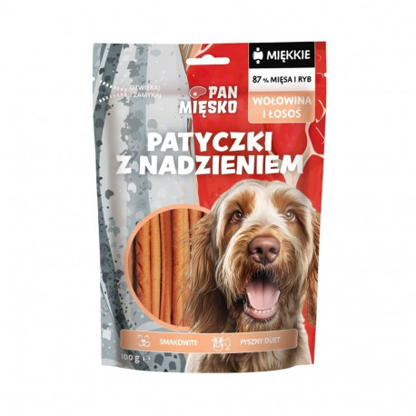 Dog Treat - PAN MIĘSKO Sticks Beef Salmon Filling Hypoallergenic 100g