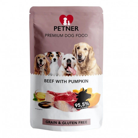 Dog Food - Hilton PETNER Beef with Pumpkin Wet Food 500g Gluten-Free