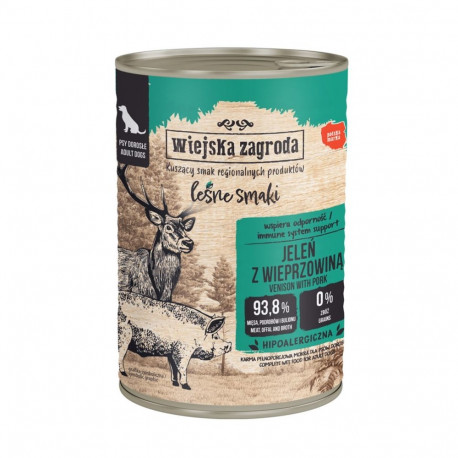 Dog Food - Wiejska Zagroda Venison with Pork Wet 400g Gluten-Free