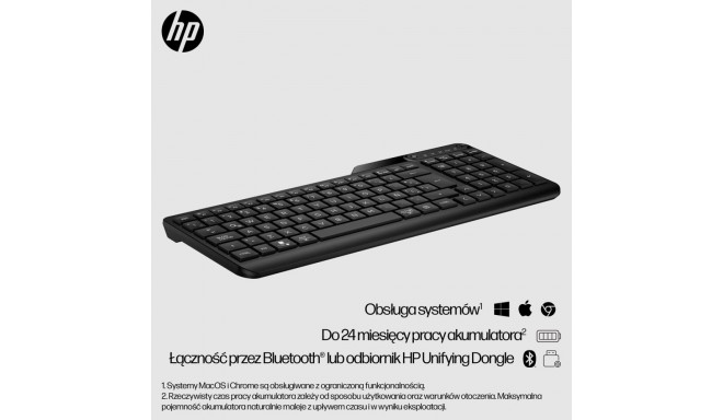 Keyboard - HP 475 Wireless Silent Keyboard, Black