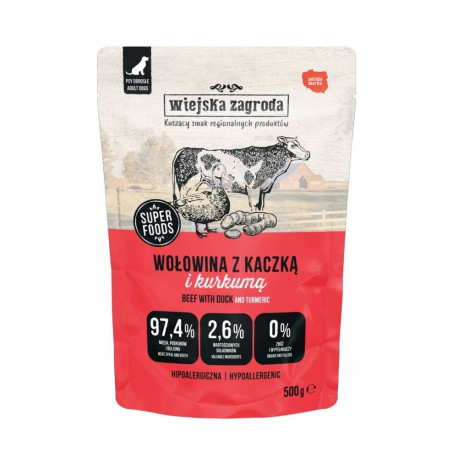Dog Food - WIEJSKA ZAGRODA Beef with Duck Wet Food 500g Grain-Free