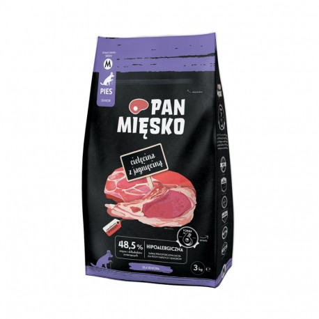 Dog Food - PAN MIĘSKO Veal with Lamb M 3kg Gluten-Free