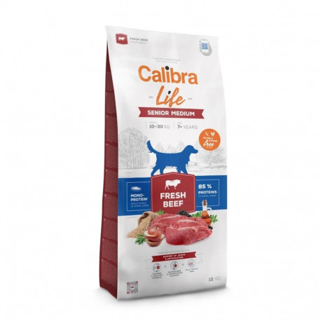 Dog Food - CALIBRA Life Senior Medium Fresh Beef 12kg Gluten-Free