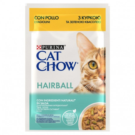 Cat Food - PURINA Cat Chow Hairball Control Chicken & Green Beans in Sauce 26x85g