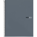 Kaustik A4 80l joon spiraal 4-ne augustus, kartong kaaned GRAPHITE Miquelrius