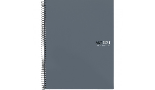 Kaustik A4 80l joon spiraal 4-ne augustus, kartong kaaned CALM GRAPHITE Miquelrius