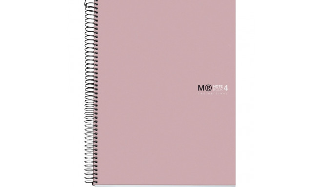 Kaustik A4 120l 5x5 ruut spiraal 4-ne augustus, 4-värvi register, kartong kaaned CALM SAND Miquelriu