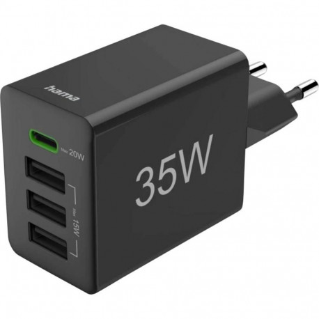 Hama Charger 35W PD USB-C + 3USB-A Black