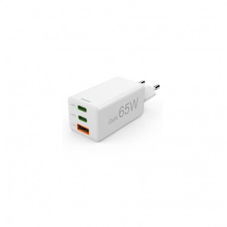 Hama Mini Euro Plug USB Travel Charger, 2x USB-C, 1x USB-A, 65W White