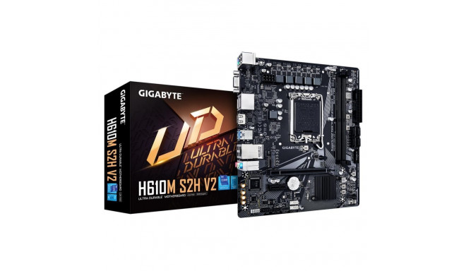 Gigabyte Mainboard||Intel H610|LGA1700|Micro-ATX|Memory DDR5|Memory slots 2|1xPCI-Express 3.0 1x|1xP
