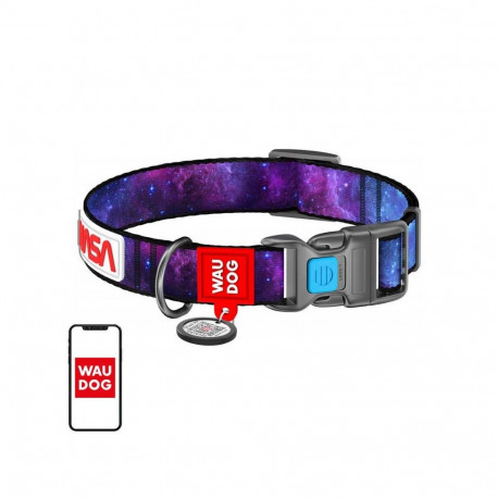 Waudog Waudog "NASA21" nylon dog collar with QR code, size M, width 20 mm