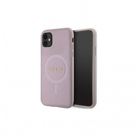 Guess Guess GUHMN61PSAHMCP case for iPhone 11 / Xr - pink Saffiano MagSafe