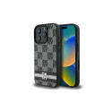 DKNY DKNY Checkered Pattern & Printed Stripes case for iPhone 16 Pro Max - black