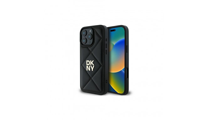 DKNY DKNY Quilted Stack Logo iPhone 16 Pro Case - Black