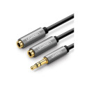 Ugreen 3.5mm Aux Stereo Audio Splitter Cable with Braid 20cm Black