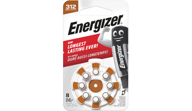 Energizer hearing aid battery Zinc Air AZ312DP8 TL8