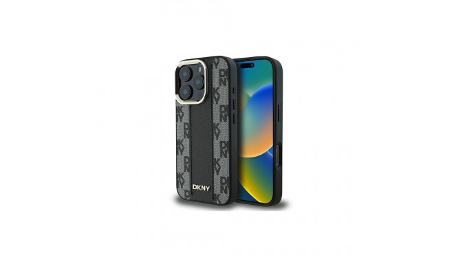DKNY Apple Checkered Pattern MagSafe Case iPhone 16 Pro Max Black