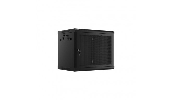 Lanberg Rack cabinet 19" wall-mount 9U/600x450 with perforated door (flat pack), black |
