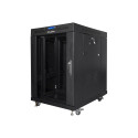 Lanberg Rack cabinet 19" free-standing 15U/600x800 (flat pack) with glass door lCD V2, black |