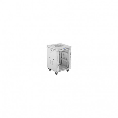 Lanberg Rack cabinet 19" free-standing 15U/600x600 (flat pack) with glass door ICD V2, grey |