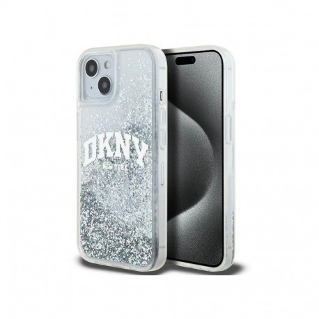 DKNY Apple iPhone 15 hardcase Liquid Glitter Big Logo Black