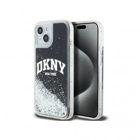DKNY Apple iPhone 15 hardcase Liquid Glitter Big Logo Black